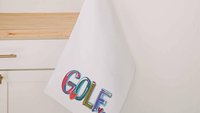 girly golf towel with grommet, colorful golf ball towel, cheery words cute golf bag accessories, lady golf gifts for her, golfer gifts for