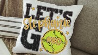 personalized lets go softball pillow for daughter going to college, high school graduation gifts for girls, 2026 softball senior night gifts