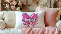 personalized carolina blue coquette name lumbar pillow 12x20, 2026 senior night gifts for teenage girls, custom Mothers day gifts for mom
