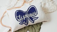 personalized carolina blue coquette name lumbar pillow 12x20, 2026 senior night gifts for teenage girls, custom Mothers day gifts for mom