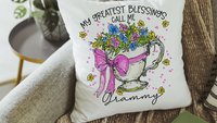 personalized my greatest blessings call me Mamaw pillows for bed, Mamaw gifts from grandchildren, floral kitchen towels, Mamaw to be gifts