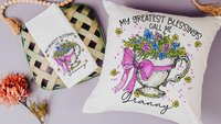 personalized my greatest blessings call me Granny throw pillows cute Granny gifts from grandkids, floral kitchen hand towels, Granny to be