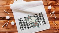 trendy checkerboard golf towel for women, golf mom gifts, golfing wife golf bag towel, golf gifts for ladies, cute golf accessories for