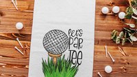 lets par tee funny golf towel with grommet, golf bag towel for women, golf gifts for her, lady golfer ball towel, golf birthday gifts for