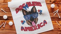 Dog bless America patriotic towels with grommet, Bernese Mountain Dog gifts for for step dad, golf gift for men, golf bag accessories golfer