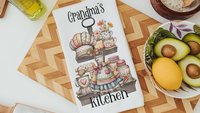 Grandma's kitchen, kitchen towel for grandma, vintage inspired kitchen decor, baker gifts for her, cooking with love kitchen hand towel for