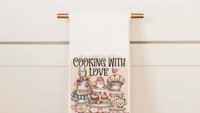 Grandma's kitchen, kitchen towel for grandma, vintage inspired kitchen decor, baker gifts for her, cooking with love kitchen hand towel for