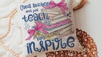 Great teachers don't just teach they inspire pillow for chair, cute teacher appreciation gifts for preschool teachers, kindergarten teacher