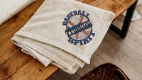Personalized baseball spirit name blanket 50 x 60, baseball Mothers day gift for mother in law, carolina blue name throw blanket for sofa