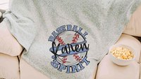 Personalized baseball spirit name blanket 50 x 60, baseball Mothers day gift for mother in law, carolina blue name throw blanket for sofa