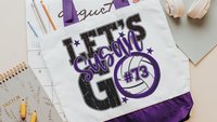 Personalized volleyball tote bag for women, lady volleyball gift wristlet with zipper, volleyball gifts for her, lady volleyball tournament