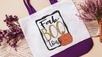 fab boo lous cute Halloween tote bag for women, trick or treat bag for girls, funny Halloween gifts for adults, eco friendly gifts, reusable