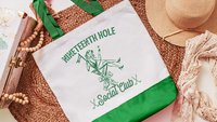19th hole social club golf tote bag for cart, golf Mothers Day gift for golfers, golf mom era golf wristlet for women, sassy golf gifts for