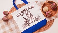 talk birdie to me golf tote bag for cart, golf Mothers Day gift for golfers, golf mom era golf wristlet for women, funny golf gifts for her