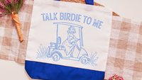 talk birdie to me golf tote bag for cart, golf Mothers Day gift for golfers, golf mom era golf wristlet for women, funny golf gifts for her