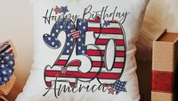 Happy birthday America 250 Years flag decorative pillows for couch, 4th of July red white and blue throw pillow home decor, patriotic gifts