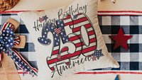 Happy birthday America 250 Years flag decorative pillows for couch, 4th of July red white and blue throw pillow home decor, patriotic gifts