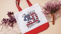 Happy birthday America 250 Years flag patriotic tote bag for women, patriotic tote for summer, patriotic military mom gifts, 4th of July