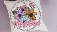 personalized love grows here decorative pillows for sofa, Mamaw gifts Mothers day gift from granddaughter, floral kitchen towels for Mom