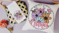 personalized love grows here Abuela pillow cover 18 x 18, Abuela gifts Mothers day gift from grandchildren, Abuela kitchen towels, floral
