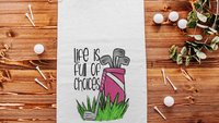 life is full of important choices golf towel with grommet, funny golf bag towel for women, cute golf gifts for her, ball towel, lady golfer