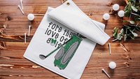 for the love of golf towel with grommet, golf mom Mothers Day gifts for golfers, golf bag accessories for women, golf coquette golf gifts