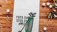 for the love of golf towel with grommet, golf mom Christmas gifts for golfers, golf bag accessories for women, golf coquette golf gifts