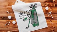 for the love of golf towel with grommet, golf mom Christmas gifts for golfers, golf bag accessories for women, golf coquette golf gifts