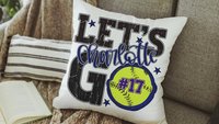 personalized lets go softball pillow for daughter going to college, high school graduation gifts for girls, 2026 softball senior night gifts