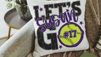 personalized lets go softball pillow for daughter going to college, high school graduation gifts for girls, 2026 softball senior night gifts