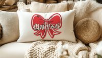 personalized carolina blue coquette name lumbar pillow 12x20, 2026 senior night gifts for teenage girls, custom Mothers day gifts for mom