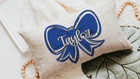 personalized carolina blue coquette name lumbar pillow 12x20, 2026 senior night gifts for teenage girls, custom Mothers day gifts for mom