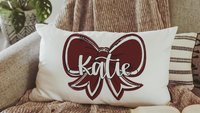 personalized carolina blue coquette name lumbar pillow 12x20, 2026 senior night gifts for teenage girls, custom Mothers day gifts for mom