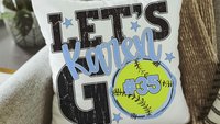 personalized lets go softball pillow for daughter going to college, high school graduation gifts for girls, 2026 softball senior night gifts