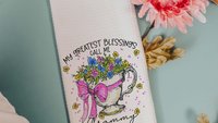 personalized my greatest blessings call me Mamaw pillows for bed, Mamaw gifts from grandchildren, floral kitchen towels, Mamaw to be gifts