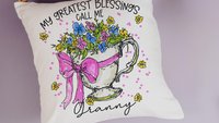 personalized my greatest blessings call me Mamaw pillows for bed, Mamaw gifts from grandchildren, floral kitchen towels, Mamaw to be gifts