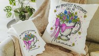 personalized my greatest blessings call me Mamaw pillows for bed, Mamaw gifts from grandchildren, floral kitchen towels, Mamaw to be gifts