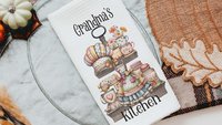 Grandma's kitchen, kitchen towel for grandma, vintage inspired kitchen decor, baker gifts for her, cooking with love kitchen hand towel for