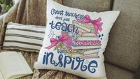 Great teachers don't just teach they inspire pillow for chair, cute teacher appreciation gifts for preschool teachers, kindergarten teacher