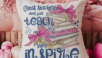 Great teachers don't just teach they inspire pillow for chair, cute teacher appreciation gifts for preschool teachers, kindergarten teacher