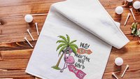born to stand out flamingo golf towel with hook, cute golf bag accessories for her, golfer bff gifts for women, golf ball towel with grommet