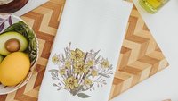 daffodil kitchen decor, floral hand towels for besties, March birth flower gift for friend birthday gifts for her, guest bathroom must haves