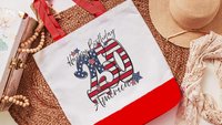 Happy birthday America 250 Years flag patriotic tote bag for women, patriotic tote for summer, patriotic military mom gifts, 4th of July