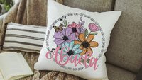 personalized love grows here Abuela pillow cover 18 x 18, Abuela gifts Mothers day gift from grandchildren, Abuela kitchen towels, floral
