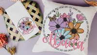 personalized love grows here Abuela pillow cover 18 x 18, Abuela gifts Mothers day gift from grandchildren, Abuela kitchen towels, floral