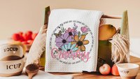 personalized love grows here Grammy throw pillow for sectional, Grammy gifts Mothers day gifts from grandchildren, Grammy kitchen towels