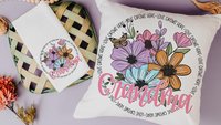 personalized love grows here throw pillows for bedroom, first time Grandma gifts Mothers day gift from grandchildren, floral kitchen towels