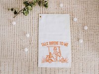 Talk birdie to me carolina blue  golf towel with hook