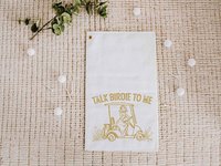 Talk birdie to me carolina blue  golf towel with hook