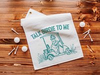 Talk birdie to me carolina blue  golf towel with hook